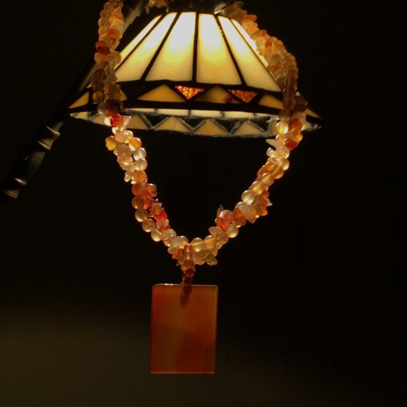 ❤ Multi strand Agate necklace with beautiful Brazilian Agate Pendant ❤ - Picture 3 of 12